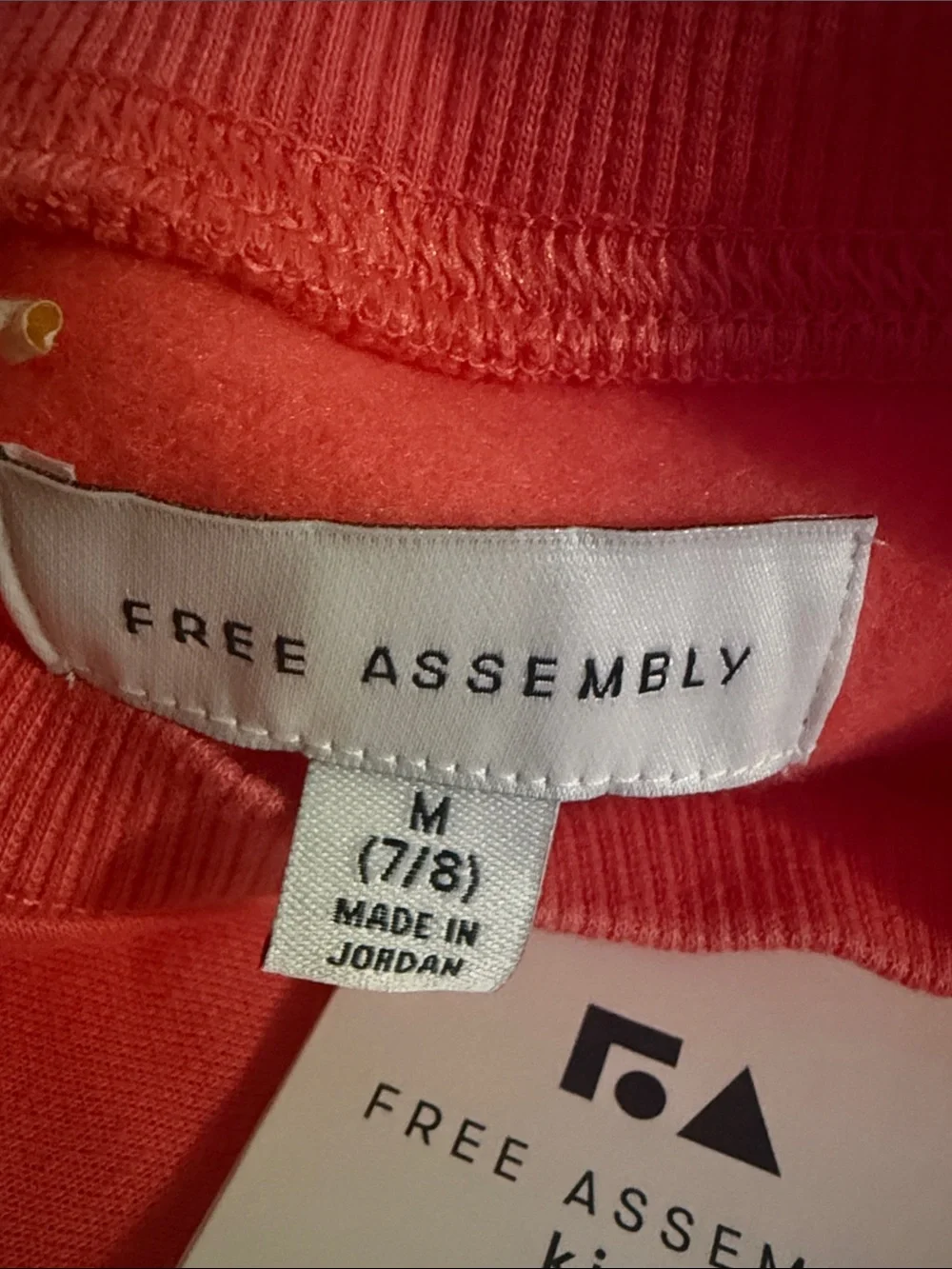 Free Assembly Girls Coral Pink Tiered Sweatshirt Dress — Size M (7/8)